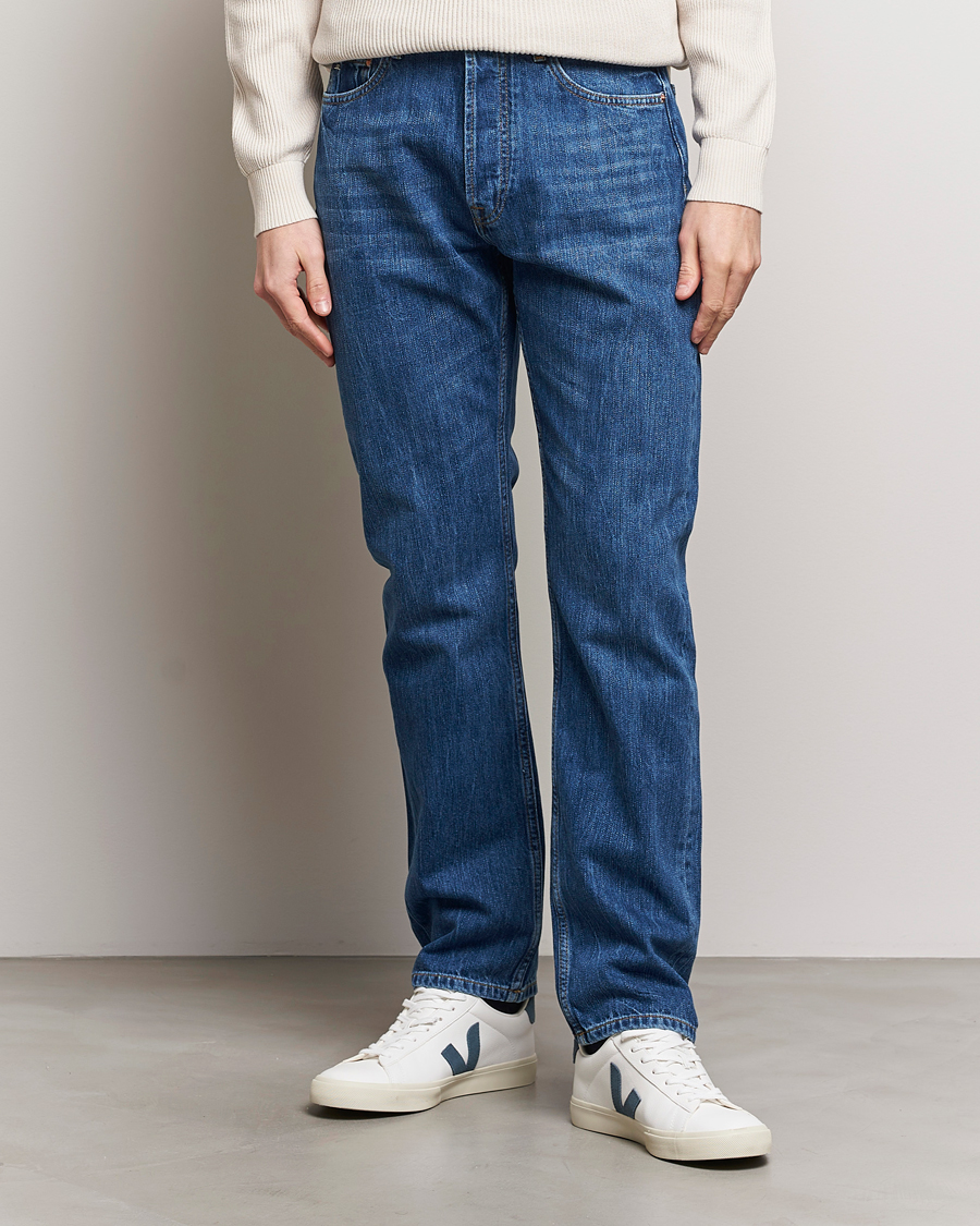Herren | Straight leg | J.Lindeberg | Cody Slub Regular Jeans Mid Blue