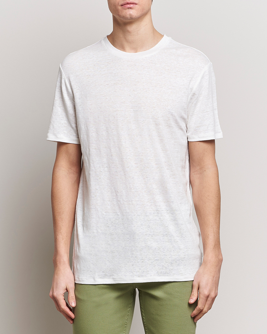 Herren | The Linen Lifestyle | J.Lindeberg | Coma Linen T-Shirt Cloud White