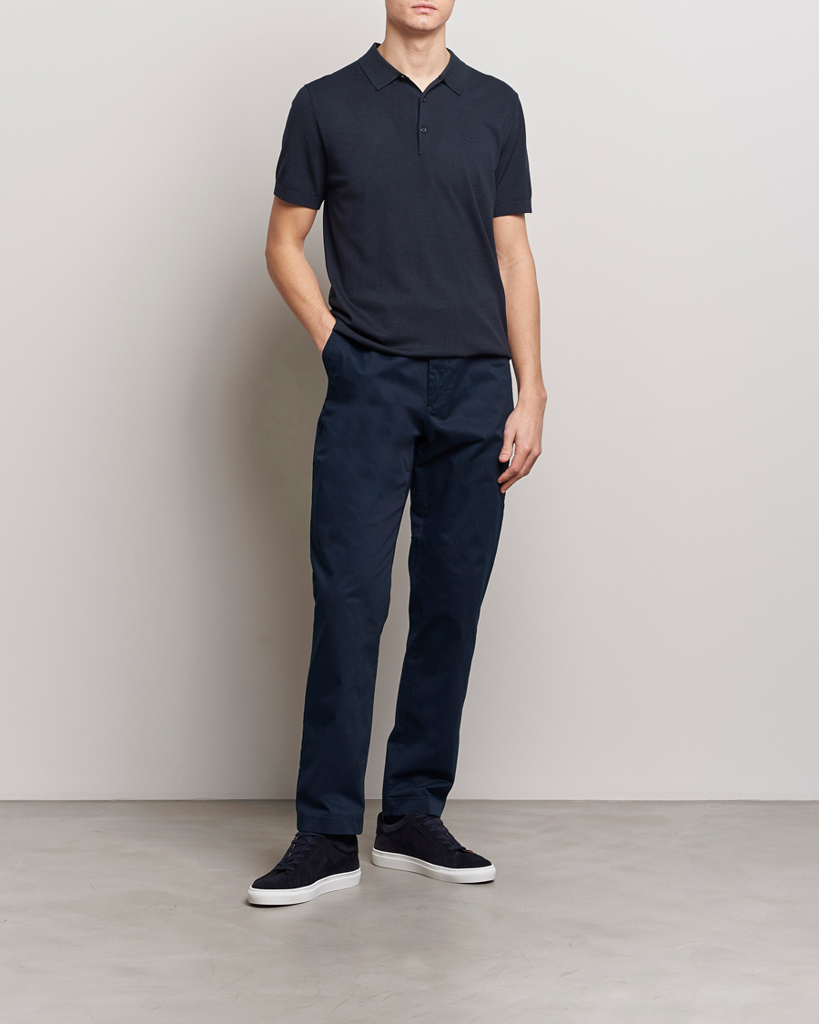 Herren | Poloshirts | J.Lindeberg | Ridge Rayon Silk Polo Navy