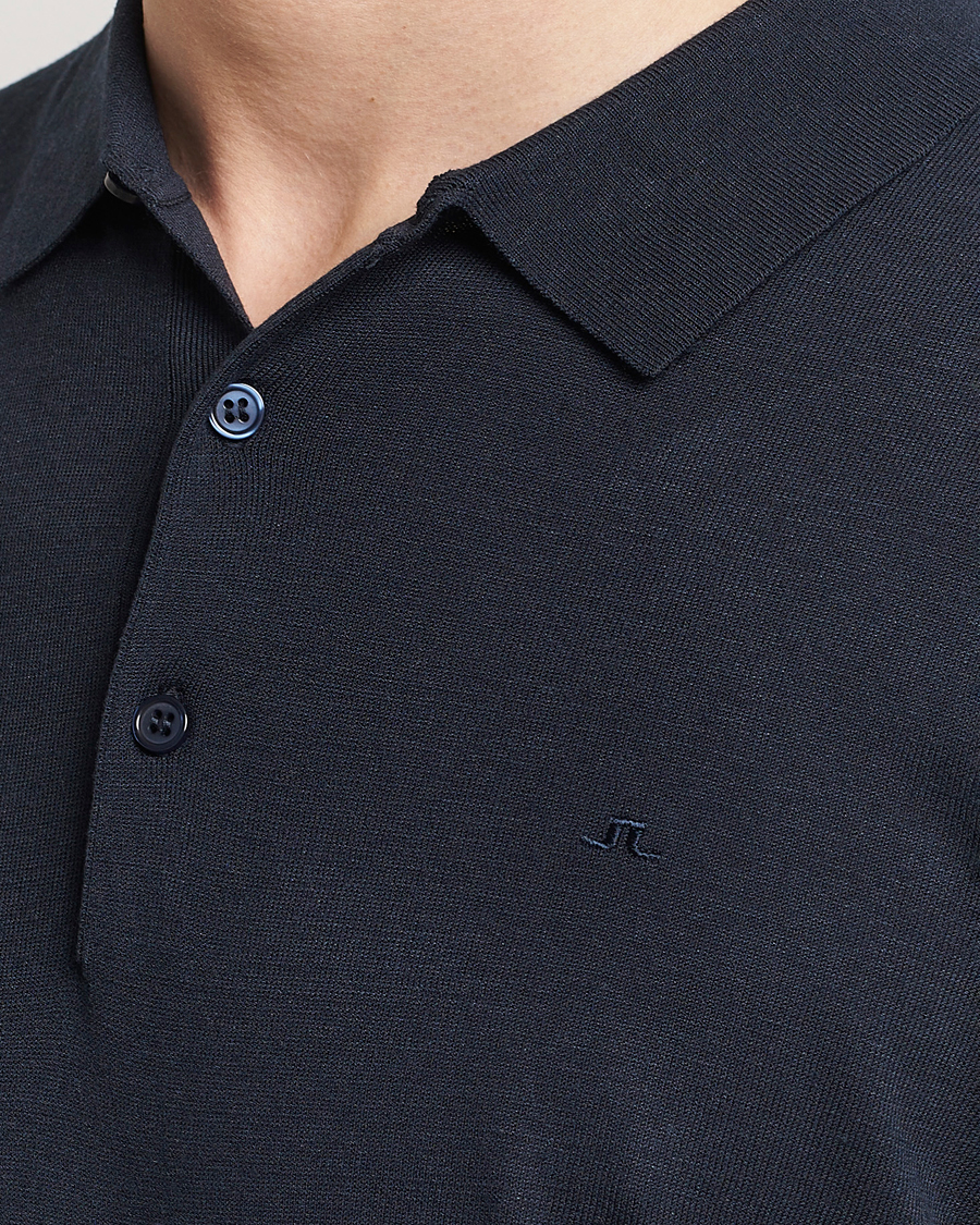 Herren | Poloshirts | J.Lindeberg | Ridge Rayon Silk Polo Navy