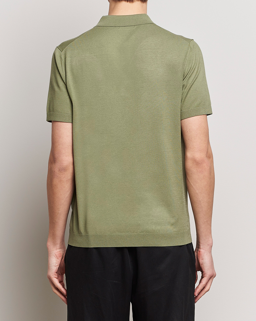 Herren | Poloshirts | J.Lindeberg | Ridge Rayon Silk Polo Oil Green