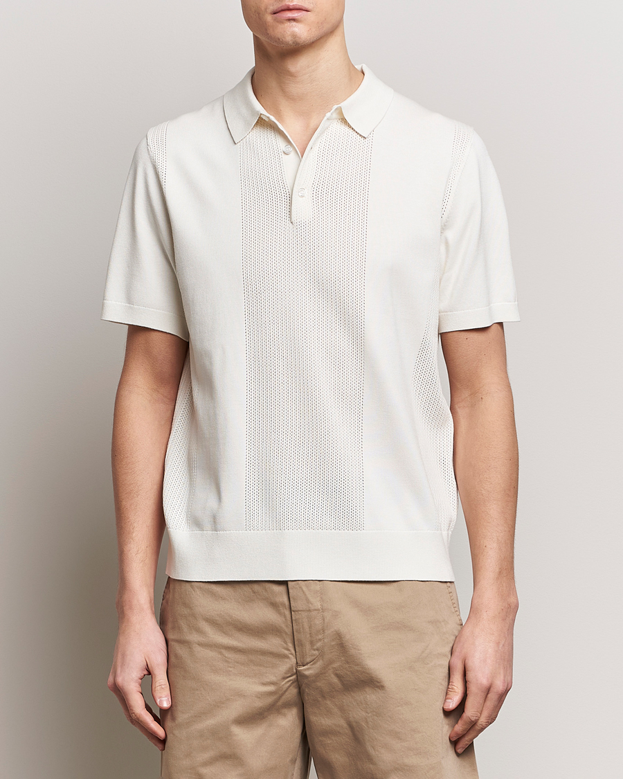 Herren | Poloshirts | J.Lindeberg | Reymond Solid Knitted Polo Cloud White