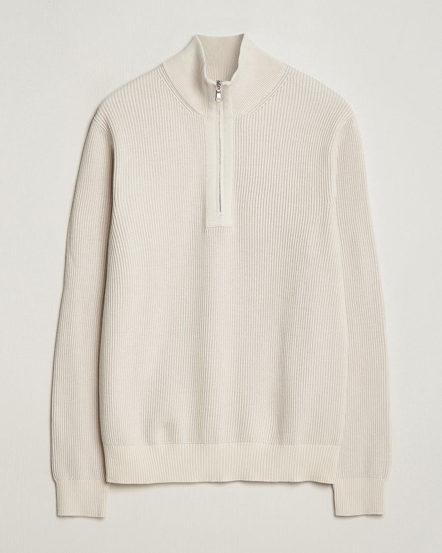 Herren | Pullover | J.Lindeberg | Alex Half Zip Organic Cotton Sweater Moonbeam