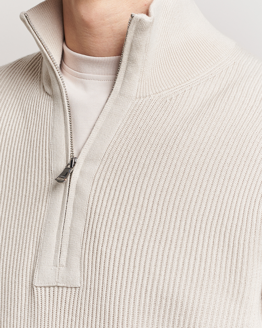 Herren | Pullover | J.Lindeberg | Alex Half Zip Organic Cotton Sweater Moonbeam