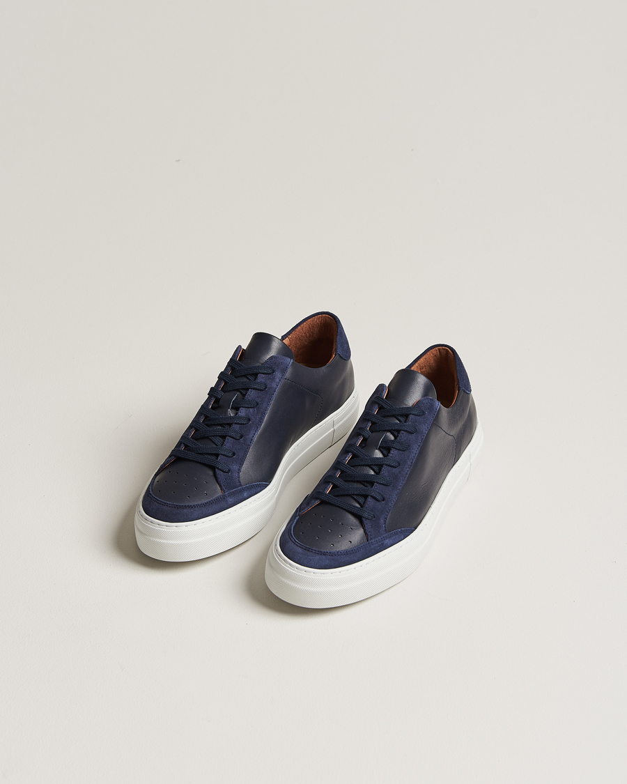 Herren | J.Lindeberg Art Signature Leather Sneaker Navy | J.Lindeberg | Art Signature Leather Sneaker Navy
