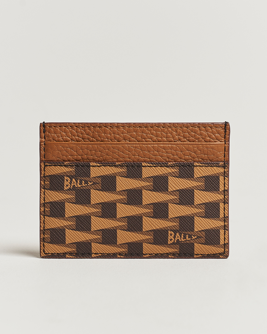 Herren | Bally Pennant Monogram Leather Card Holder Brown | Bally | Pennant Monogram Leather Card Holder Brown