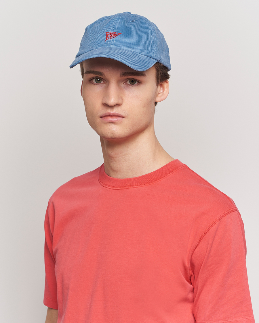 Men | Hats & Caps | Drake\'s | Pigeon Flag Baseball Cap Light Blue