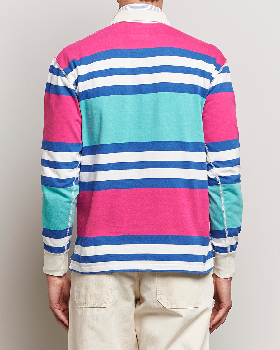 Herren | Pullover | Drake's | Long Sleeve Stripe Rugby Shirt Multi