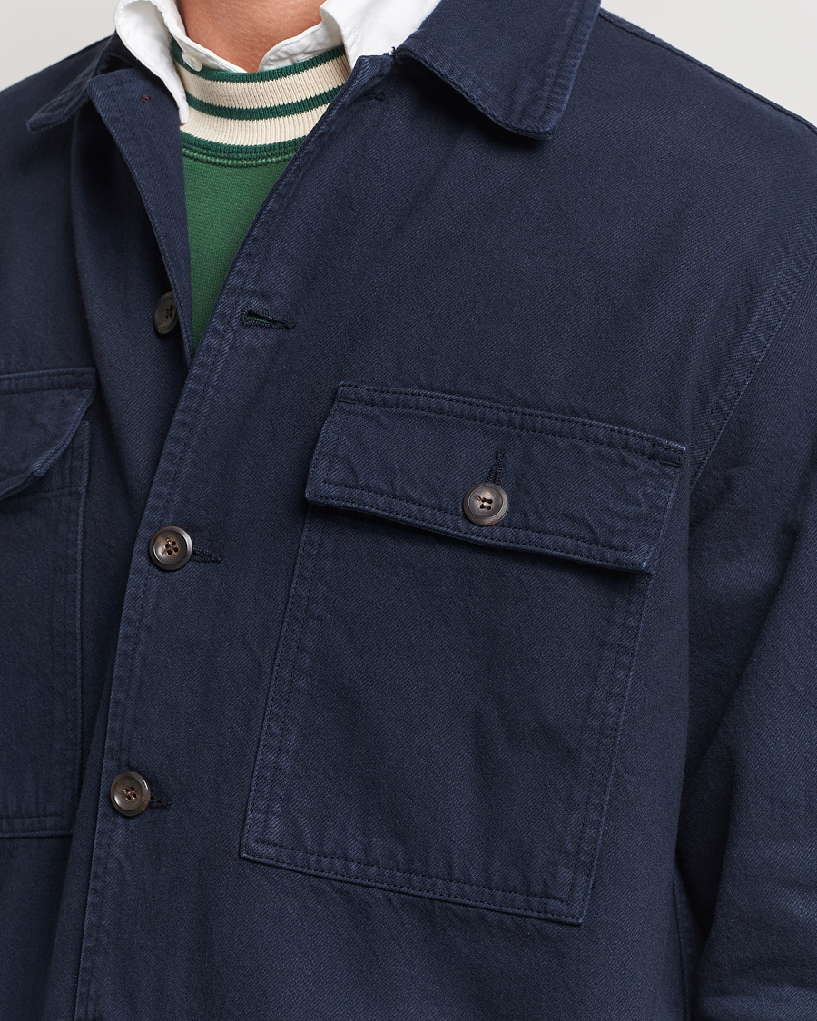 Herren | Hemden | Drake's | Cotton Field Shirt Navy