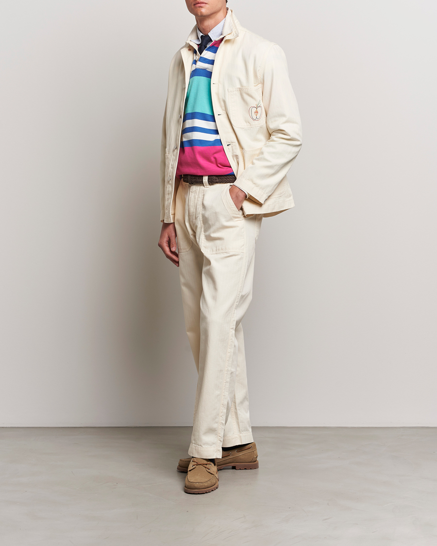 Herren | Hemden | Drake's | Herringbone Fatigue Cotton Jacket Ecru