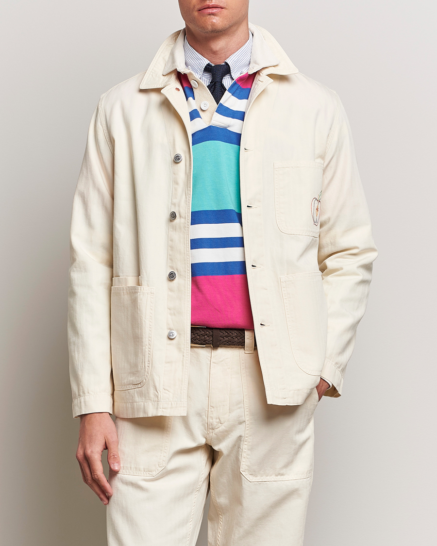 Herren | Hemden | Drake's | Herringbone Fatigue Cotton Jacket Ecru