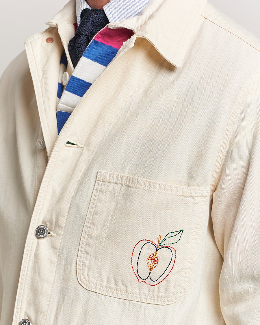 Herren | Hemden | Drake's | Herringbone Fatigue Cotton Jacket Ecru