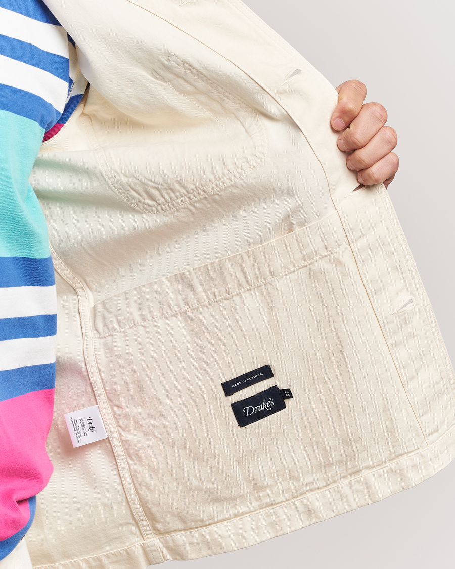 Herren | Hemden | Drake's | Herringbone Fatigue Cotton Jacket Ecru