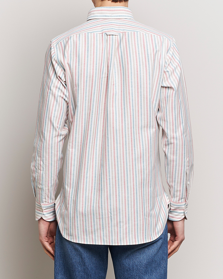 Herren | Hemden | Drake's | Thin Tripple Stripe Oxford Shirt White