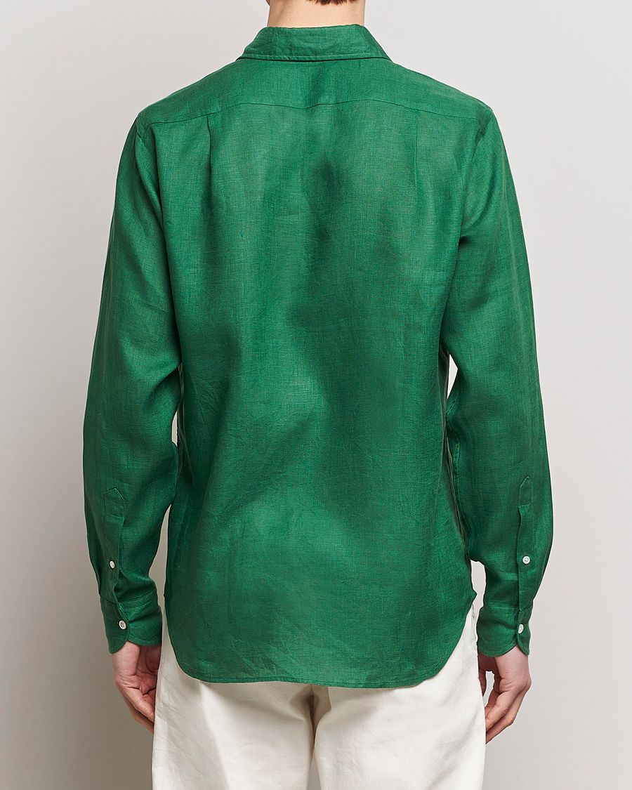 Herren | Hemden | Drake's | Linen Summer Shirt Green