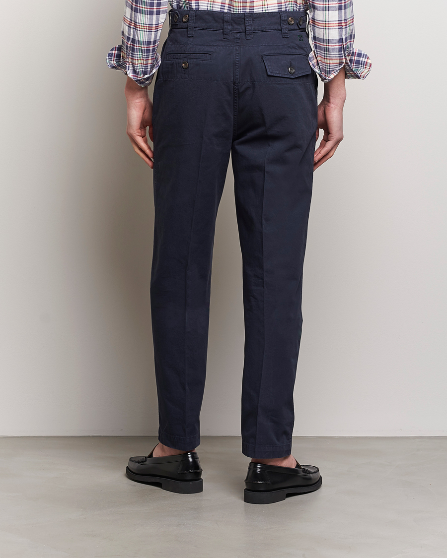 Herren | Hosen | Drake's | Flat Front Cotton Chino Navy
