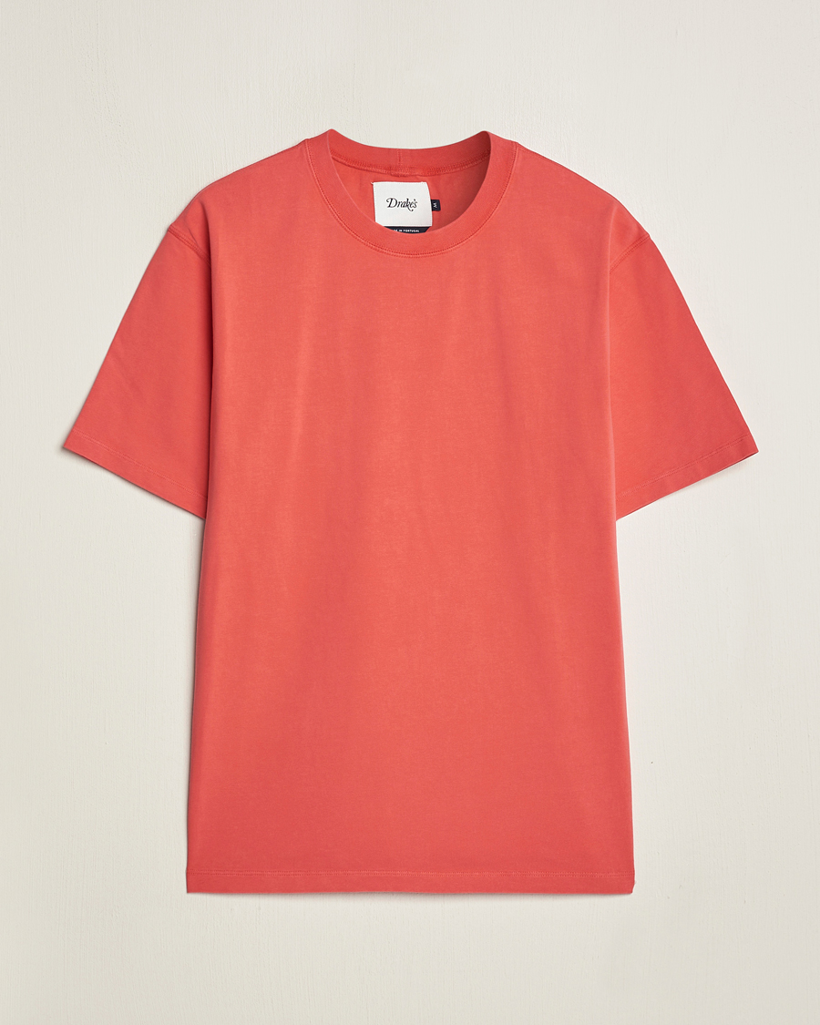 Herren | T-Shirts | Drake's | Washed Hiking T-Shirt Red