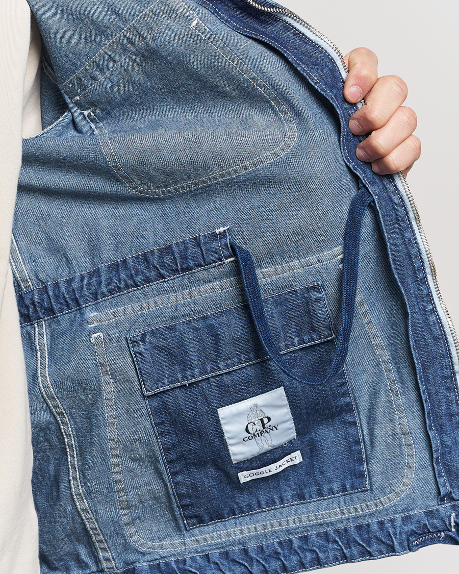 Herren | Jacken | C.P. Company | Hooded Denim Goggles Jacket Indigo