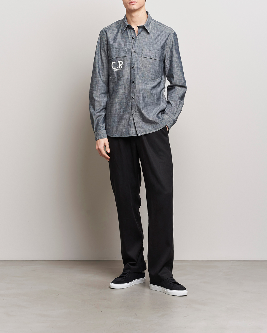 Herren | Hemden | C.P. Company | Long Sleeve Chambray Denim Shirt Black