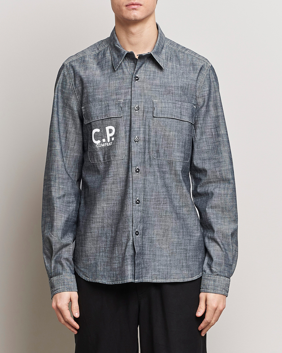 Herren | Jeanshemden | C.P. Company | Long Sleeve Chambray Denim Shirt Black