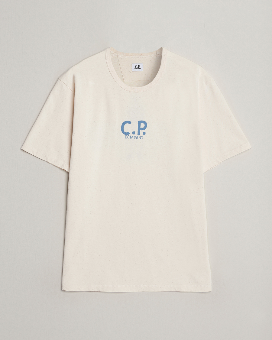 Herren | T-Shirts | C.P. Company | Short Sleeve Jersey Guscette Logo T-Shirt Natural