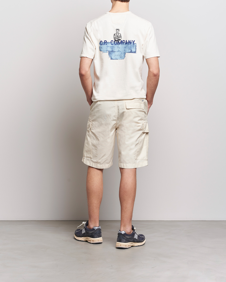 Herren | T-Shirts | C.P. Company | Short Sleeve Jersey Guscette Logo T-Shirt Natural