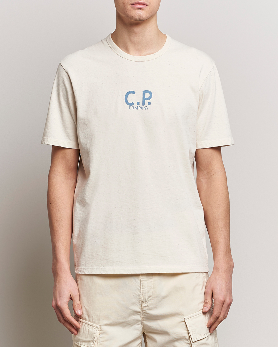 Herren | C.P. Company | C.P. Company | Short Sleeve Jersey Guscette Logo T-Shirt Natural