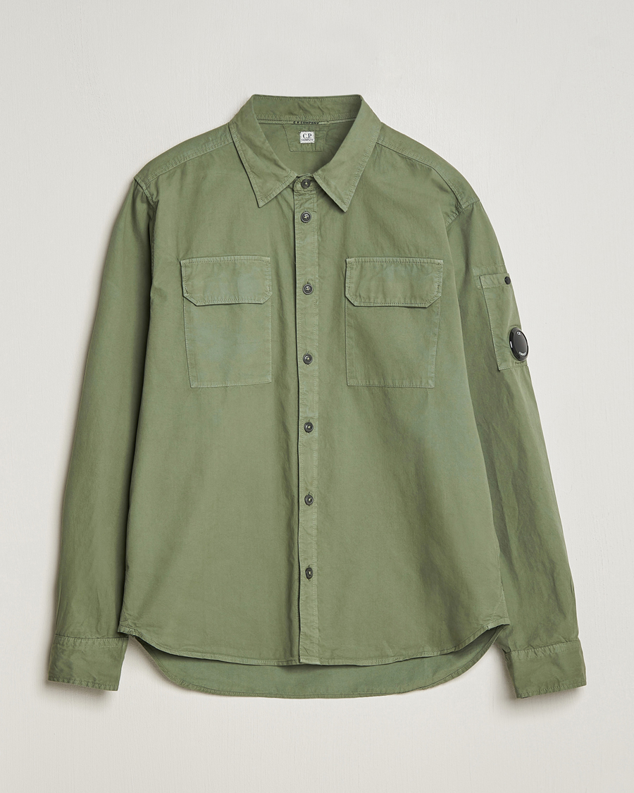 Herren | Hemden | C.P. Company | Long Sleeve Gabardine Pocket Shirt Green