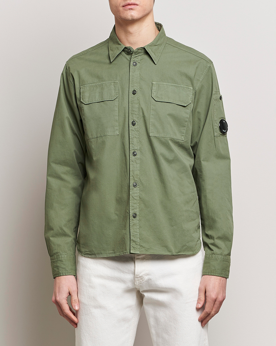 Herren | Freizeithemden | C.P. Company | Long Sleeve Gabardine Pocket Shirt Green