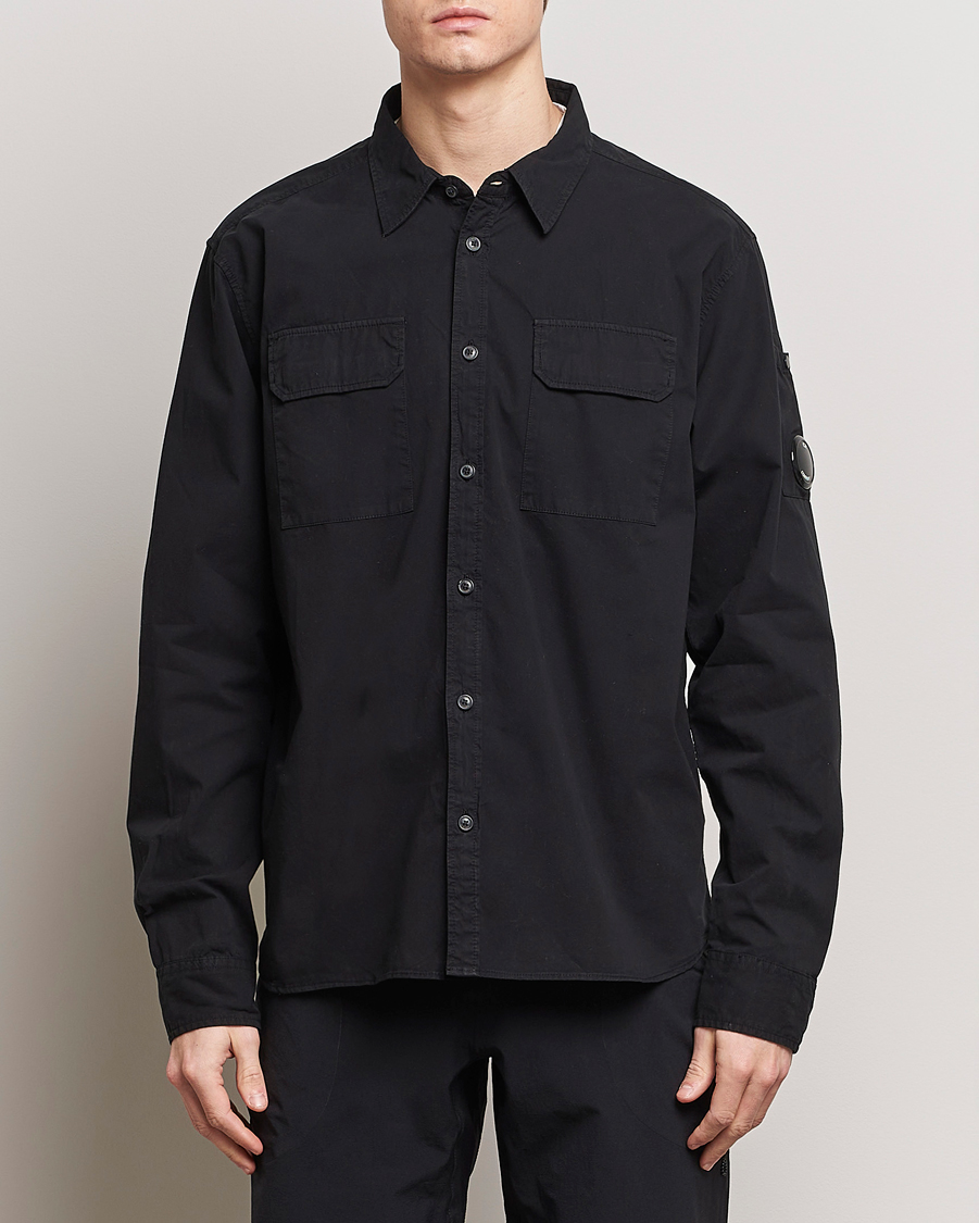 Herren | Freizeithemden | C.P. Company | Long Sleeve Gabardine Pocket Shirt Black
