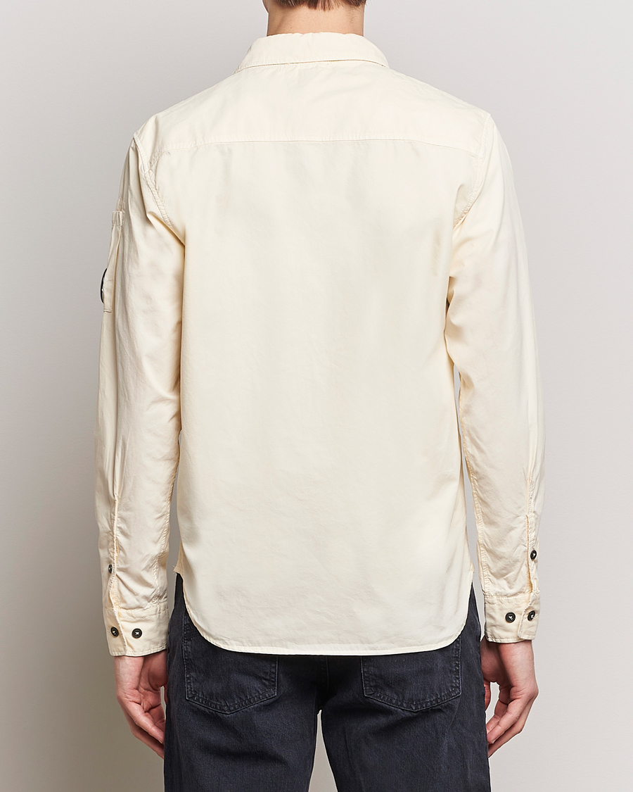 Herren | Hemden | C.P. Company | Garment Dyed Gabardine Zip Shirt Jacket Ecru