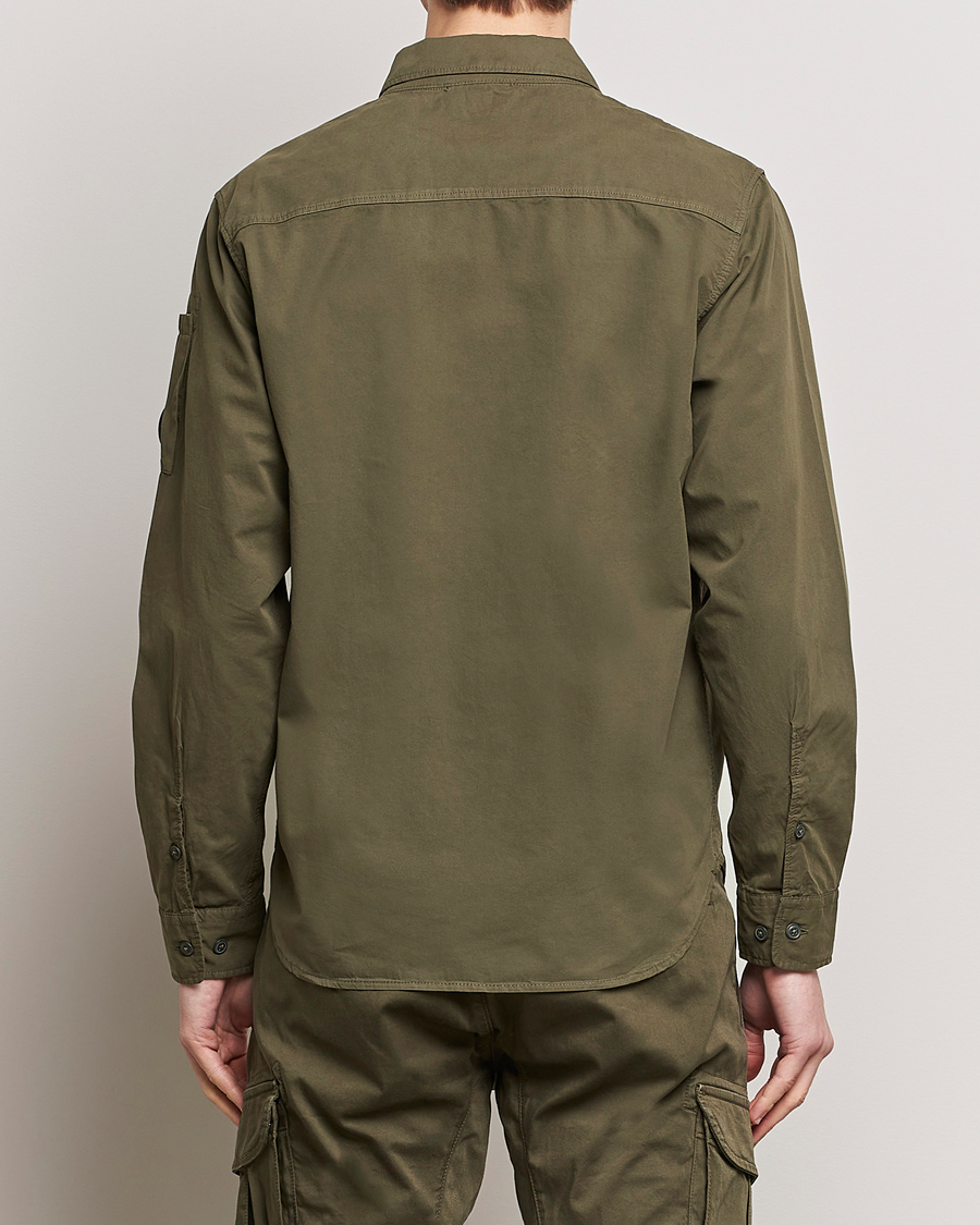 Herren | Hemden | C.P. Company | Garment Dyed Gabardine Zip Shirt Jacket Army