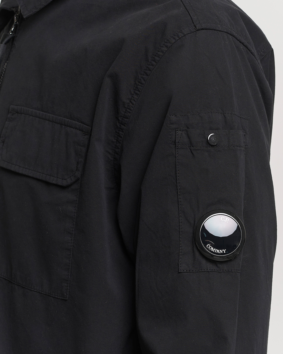 Herren | Hemden | C.P. Company | Garment Dyed Gabardine Zip Shirt Jacket Black