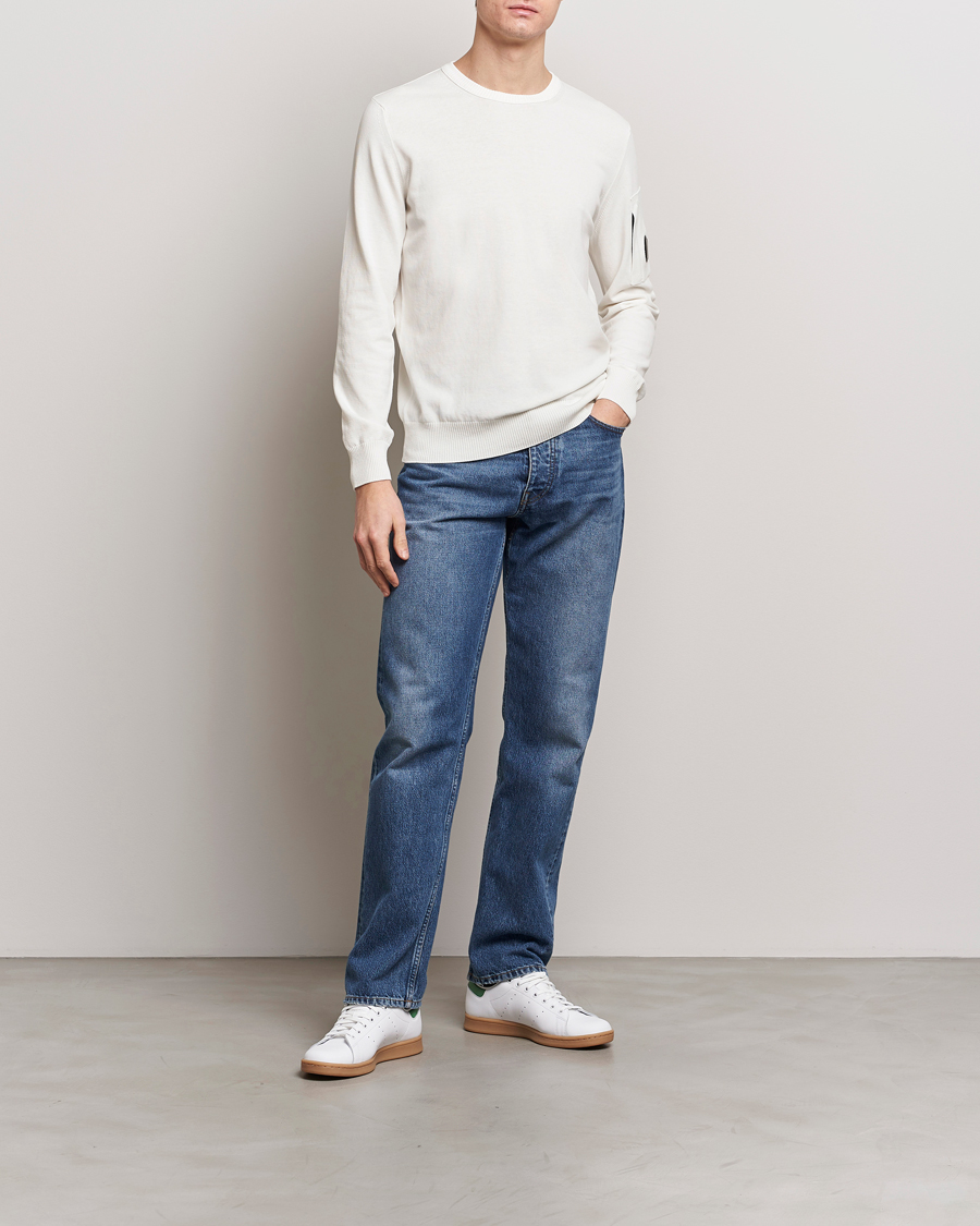 Herren | Pullover | C.P. Company | Old Dyed Cotton Crepe Crewneck White