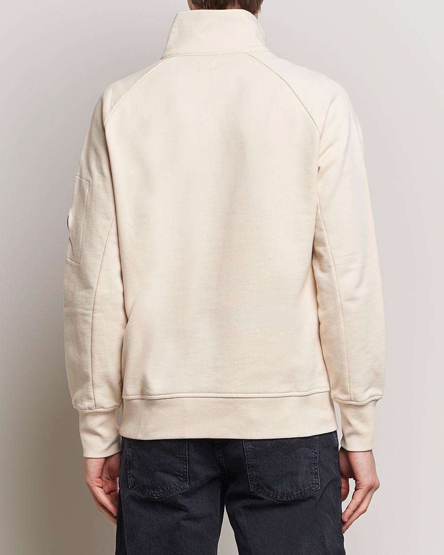 Herren | Pullover | C.P. Company | Diagonal Raised Fleece Half Zip Goggle Hoodie Ecru