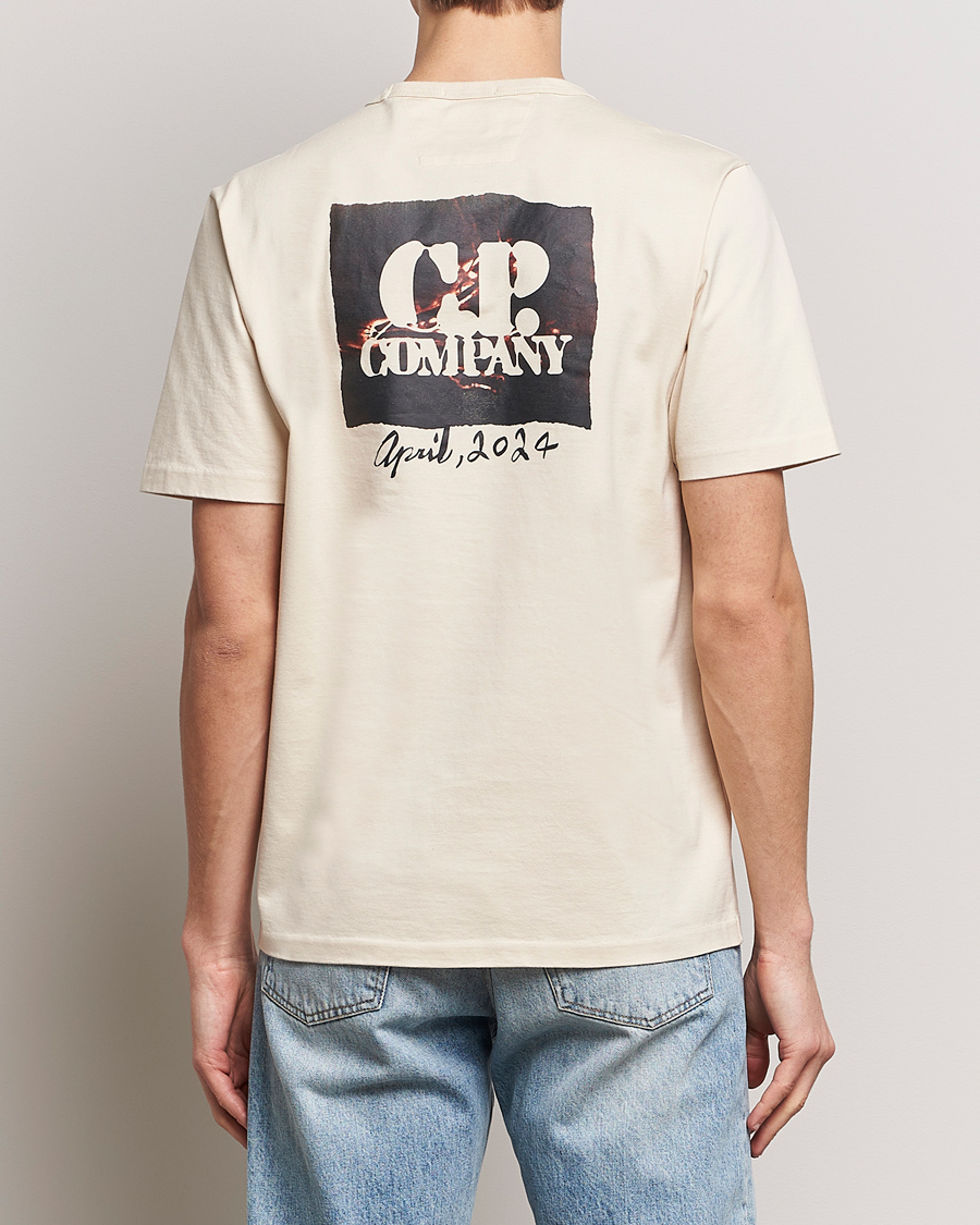 Herren | T-Shirts | C.P. Company | Mercerized Heavy Cotton Back Logo T-Shirt Ecru