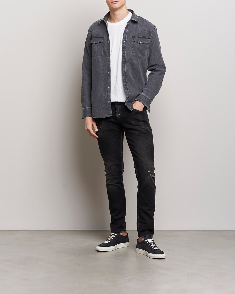 Herren | Jeans | Dondup | George Distressed Jeans Washed Black