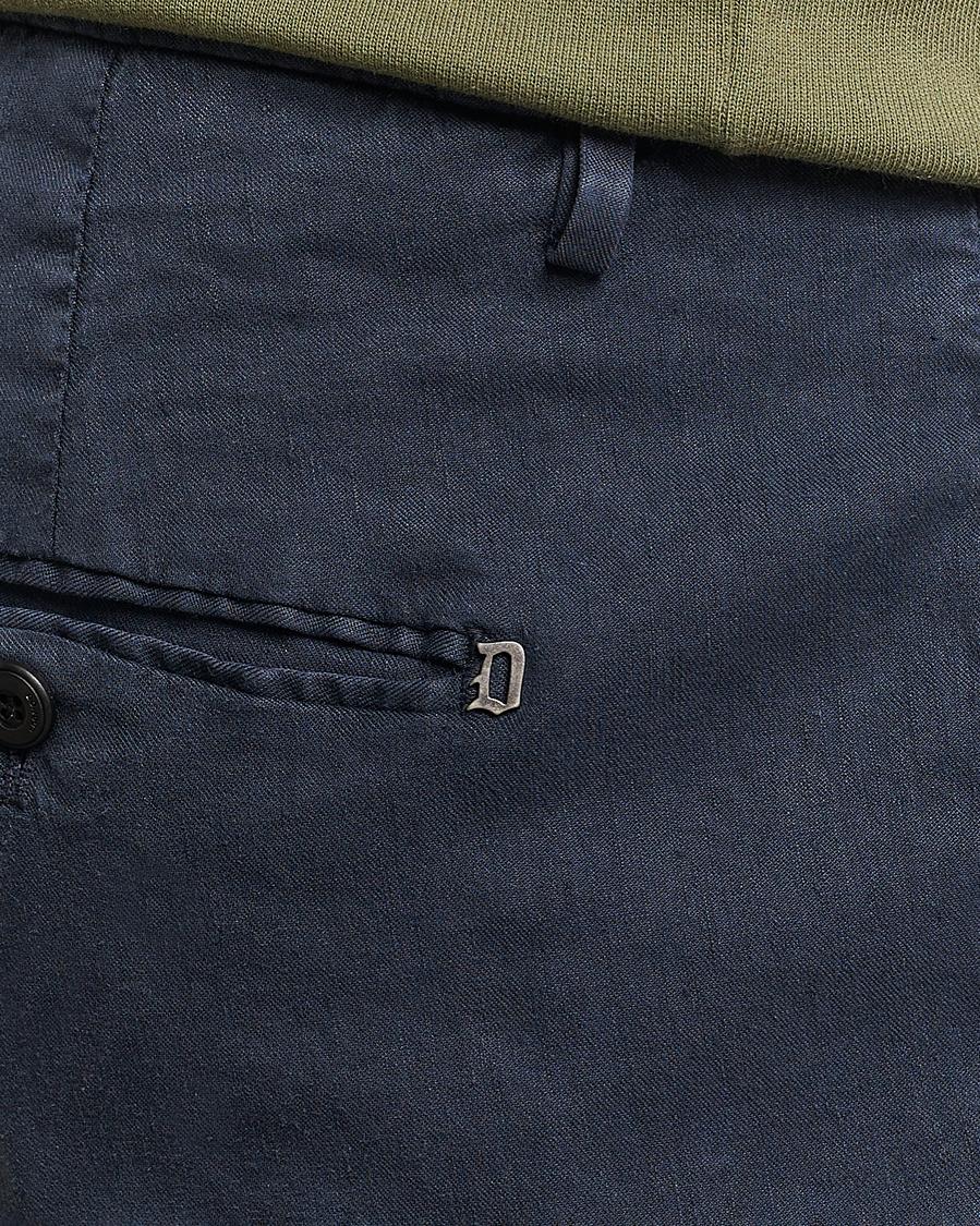 Herren | Hosen | Dondup | Gaubert Linen Stretch Chinos Navy