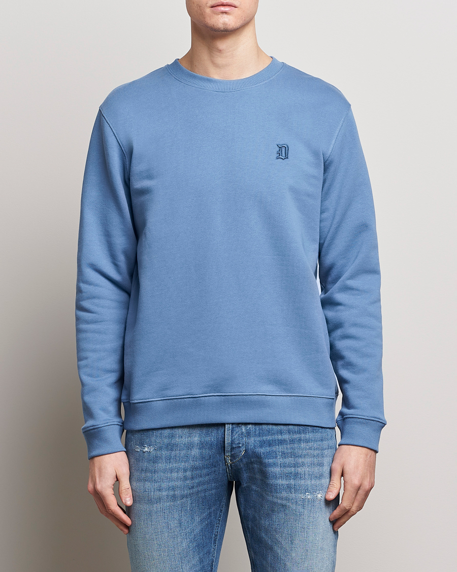 Men | Dondup | Dondup | Loco Crew Neck Sweatshirt Washed Blue