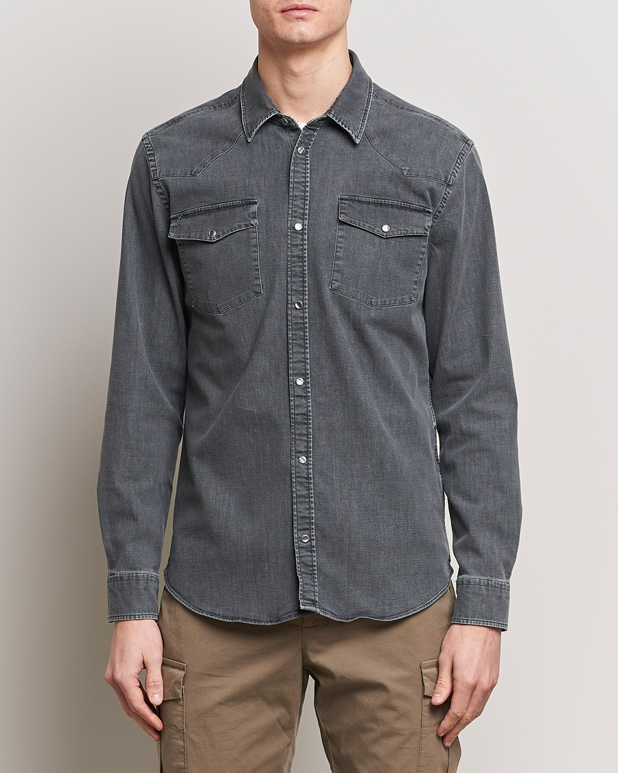 Herren | Jeanshemden | Dondup | Slim Fit Pocket Denim Shirt Washed Grey
