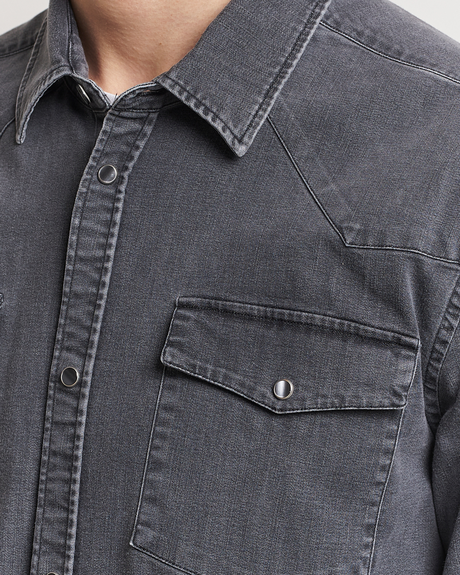 Herren | Hemden | Dondup | Slim Fit Pocket Denim Shirt Washed Grey