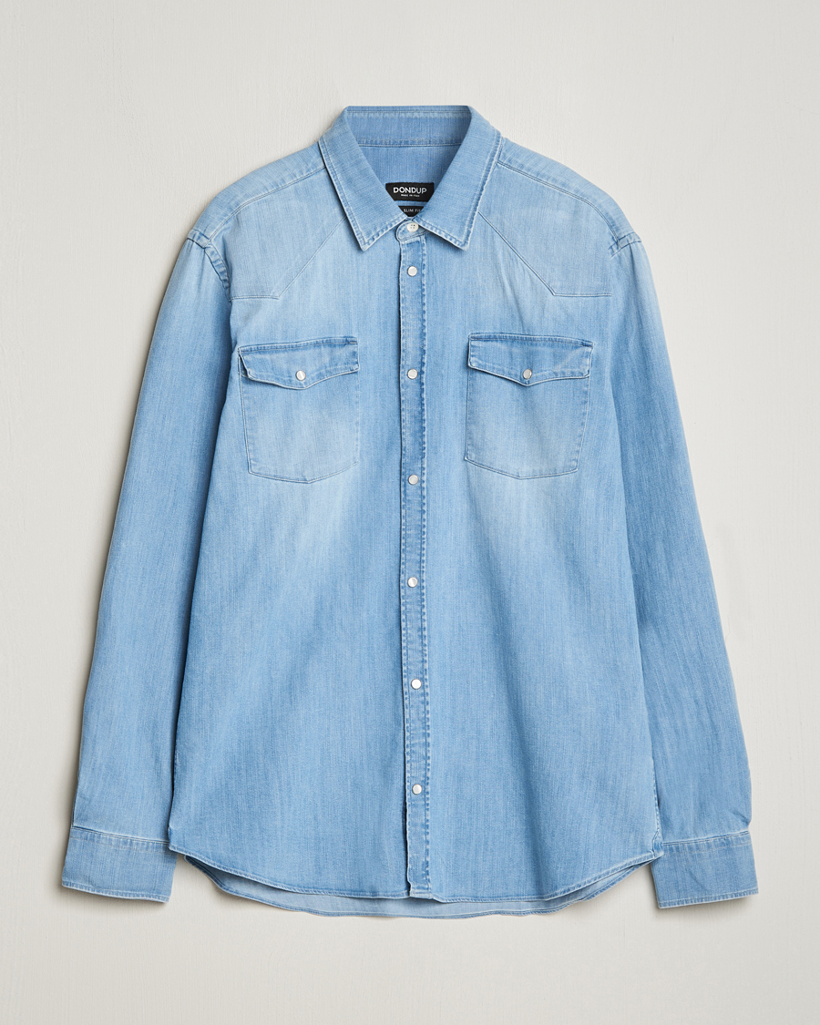 Herren | Hemden | Dondup | Slim Fit Pocket Denim Shirt Light Blue