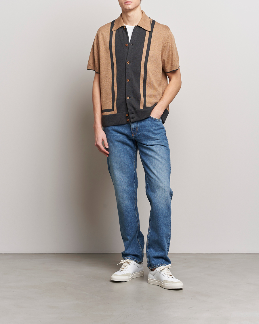 Herren | Hemden | Nudie Jeans | Fabbe Knitted Polo Shirt Beige