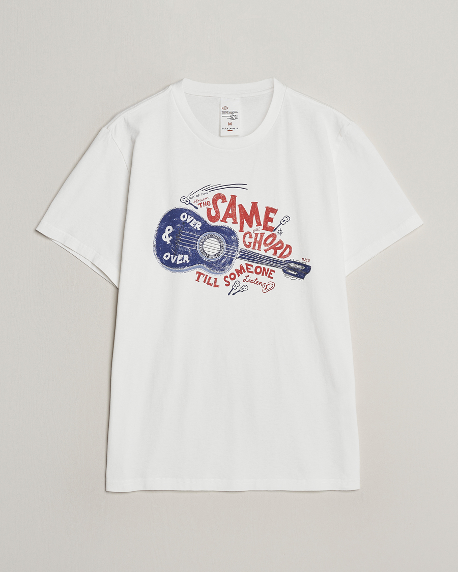 Herren | T-Shirts | Nudie Jeans | Roy Printed Crew Neck T-Shirt Off White