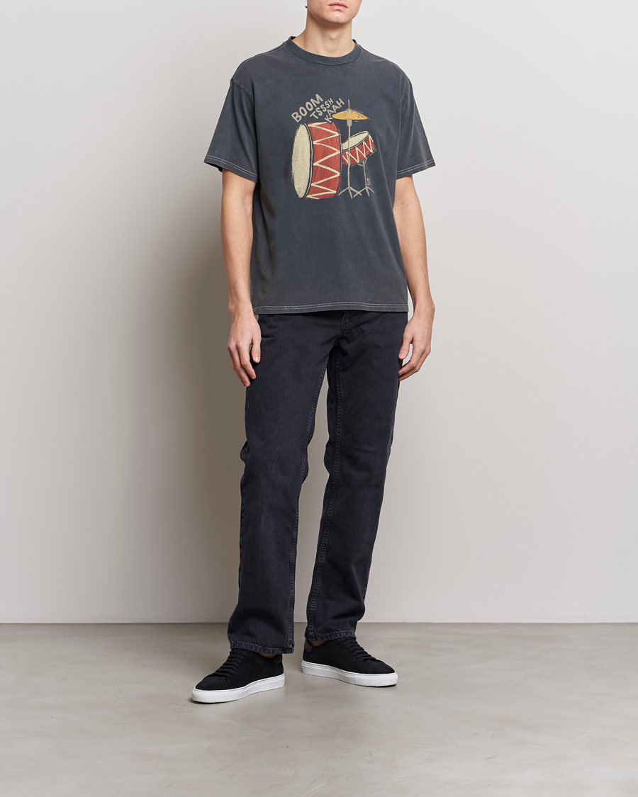 Herren | T-Shirts | Nudie Jeans | Koffe Printed Crew Neck T-Shirt Antracite