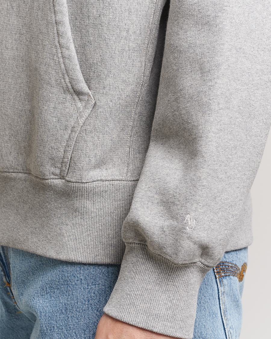 Herren | Pullover | Nudie Jeans | Fredrik Hoodie Grey Melange