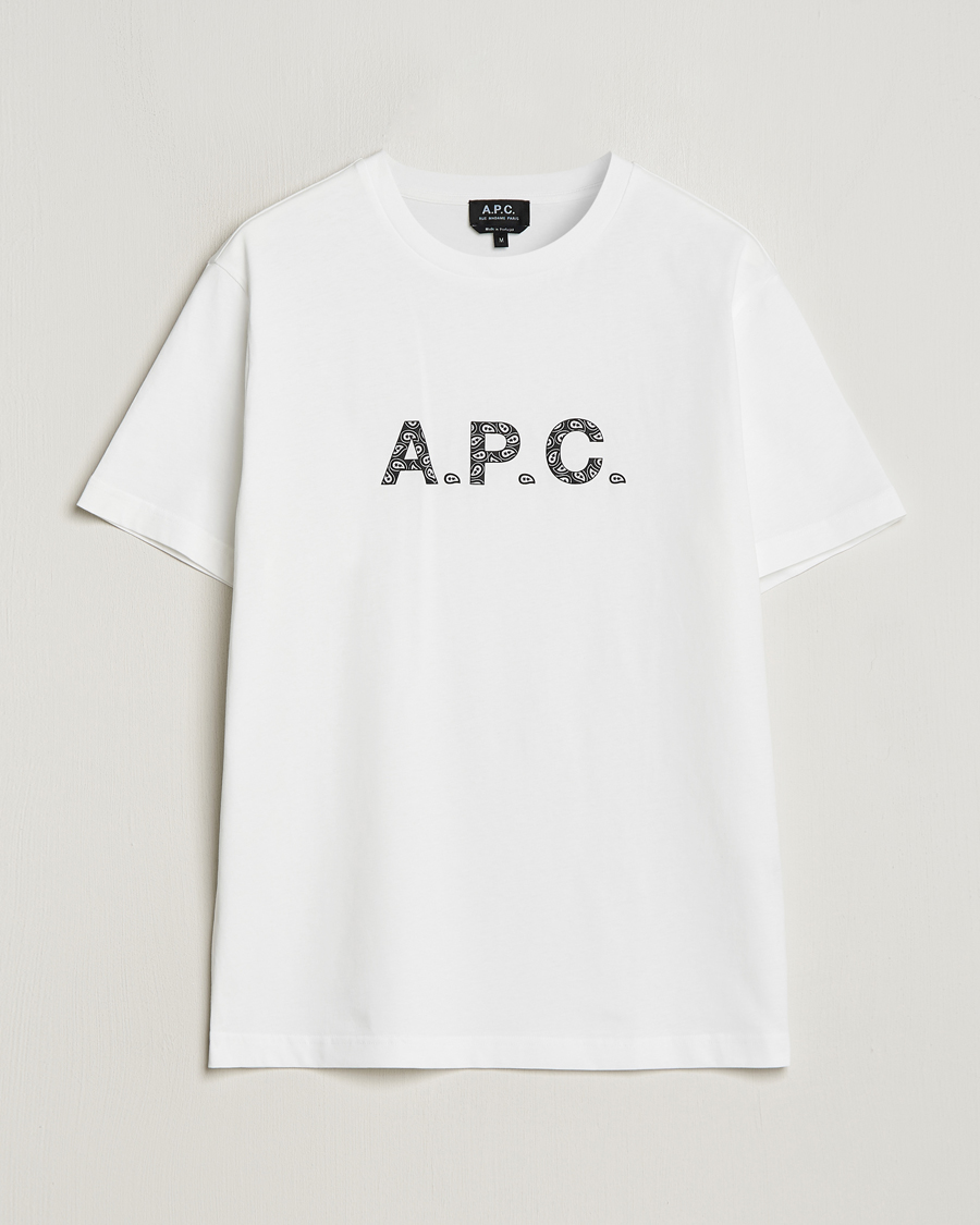 Herren | T-Shirts | A.P.C. | Paisley Logo Crew Neck T-Shirt White
