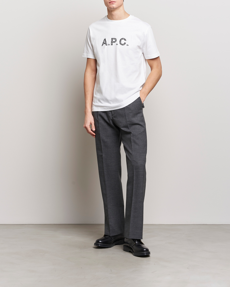 Herren | T-Shirts | A.P.C. | Paisley Logo Crew Neck T-Shirt White