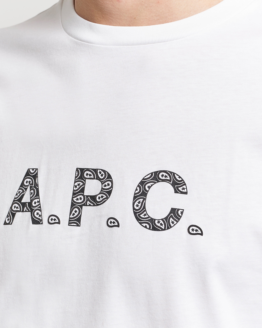 Herren | T-Shirts | A.P.C. | Paisley Logo Crew Neck T-Shirt White