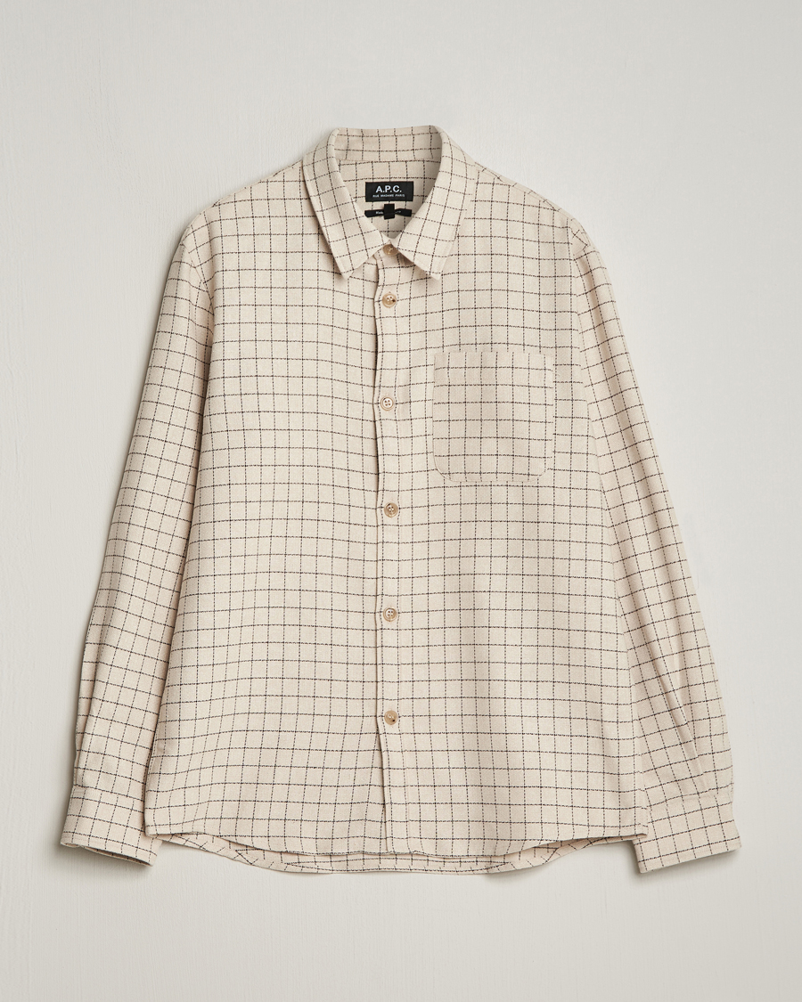 Herren | Hemden | A.P.C. | Trek Checked Overshirt Ecru